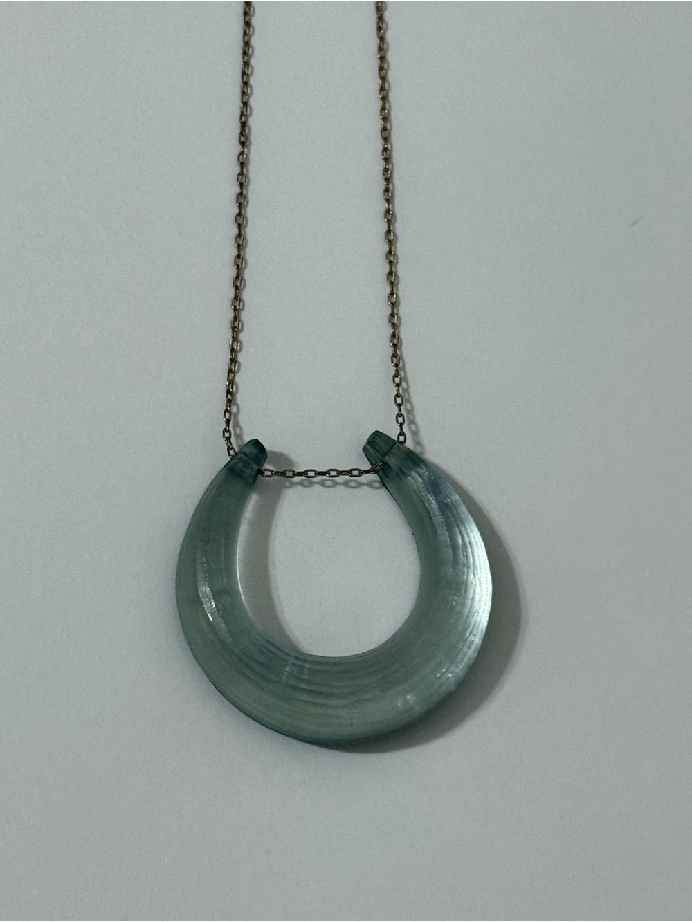 Alexis Bittar Seafoam Crescent Resin Pendant Necklace